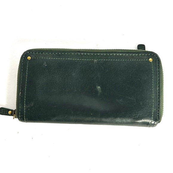 Fossil Wallet Full Zip Forest Green Leather - Picture 2 of 13